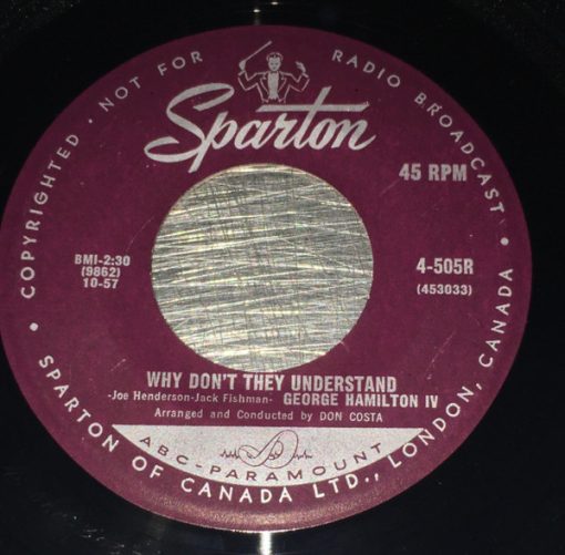 George Hamilton IV - Why Don't They Understand / Even Tho' (7", Single) (Near Mint (NM or M-))