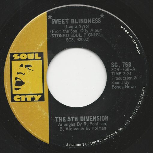 The Fifth Dimension - Sweet Blindness / Bobbie's Blues (Who Do You Think Of?) (7", Single) (Very Good Plus (VG+))