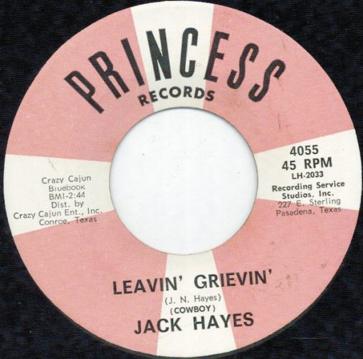 Jack Hayes (2) - Leaving' Grievin' (7", Single) (Very Good Plus (VG+))