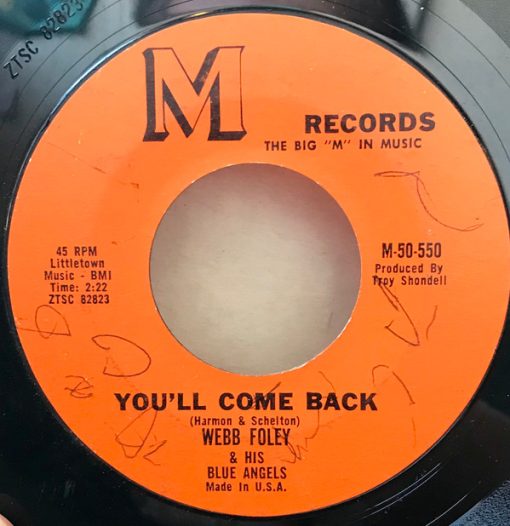 Webb Foley - You'll Come Back / Adios You All (7", Single) (Very Good (VG))