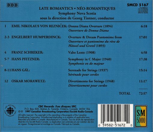 Symphony Nova Scotia, Georg Tintner - Late Romantics · Néo-Romantiques (CD) (Near Mint (NM or M-)) - Image 2