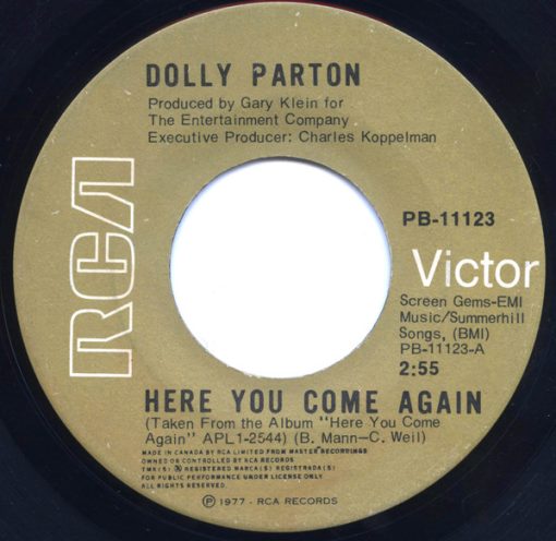 Dolly Parton - Here You Come Again (7", Single) (Near Mint (NM or M-))