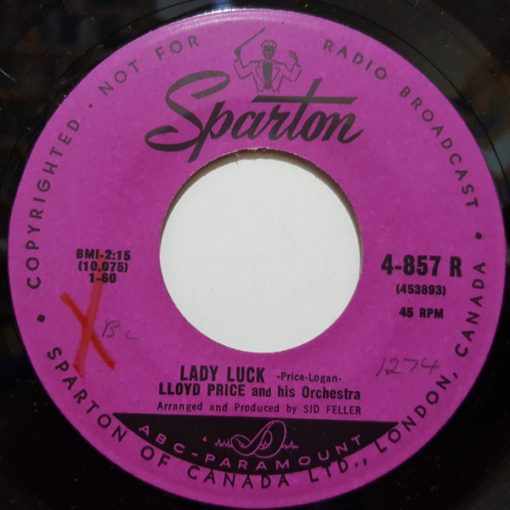 Lloyd Price And His Orchestra - Lady Luck (7", Single) (Near Mint (NM or M-))