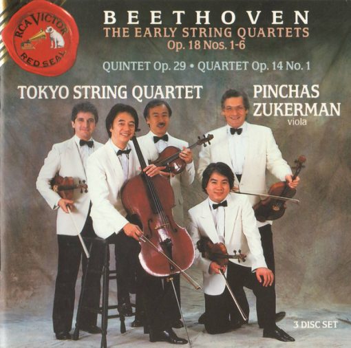 Ludwig van Beethoven - Tokyo String Quartet, Pinchas Zukerman - The Early String Quartets: Op. 18 Nos. 1-6 • Quintet Op. 29 • Quartet Op. 14 No. 1 (3xCD, Album, RP) (Near Mint (NM or M-))