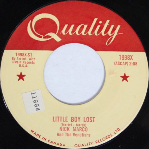 Nick Marco And The Venetians - Little Lost Boy / Would It Hurt You (7", Single) (Very Good Plus (VG+))