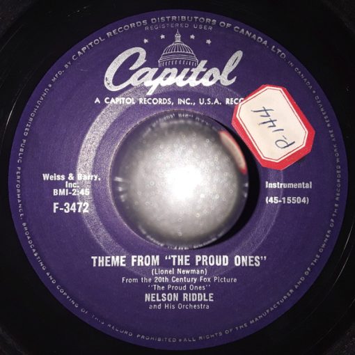 Nelson Riddle And His Orchestra - Theme From "The Proud Ones" (7") (Very Good Plus (VG+))