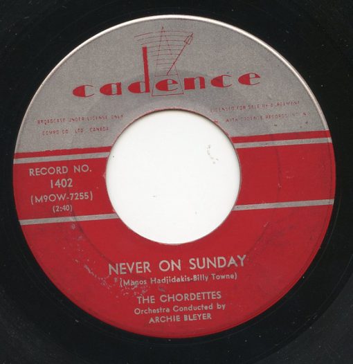 The Chordettes - Never On Sunday / Faraway Star (7", Single) (Near Mint (NM or M-))