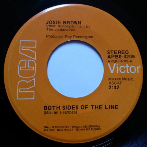 Josie Brown - Both Sides Of The Line (7", Single) (Very Good (VG))