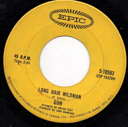 The Gun - Long Hair Wildman (7", Single, Mono) (Very Good Plus (VG+))