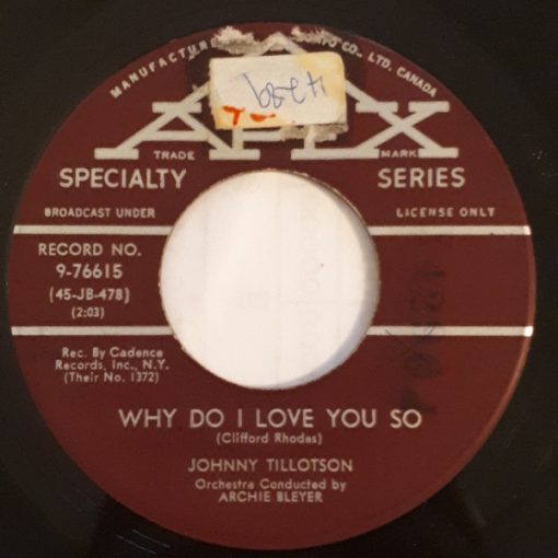 Johnny Tillotson - Why Do I Love You So (7") (Near Mint (NM or M-))