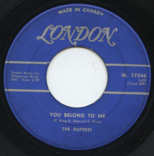 The Duprees - You Belong To Me / Take Me As I Am (7", Single) (Very Good Plus (VG+))