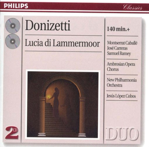 Montserrat Caballé, José Carreras, Samuel Ramey, The Ambrosian Opera Chorus, New Philharmonia Orchestra, Jesús López-Cobos - Donizetti - Lucia di Lammermoor (2xCD, Album) (Near Mint (NM or M-))