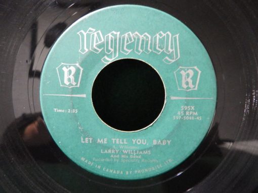 Larry Williams And His Band - Let Me Tell You, Baby / Just Because (7", Single) (Very Good Plus (VG+))