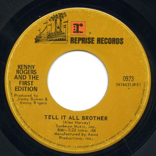 Kenny Rogers & The First Edition - Tell It All Brother / Just Remember You're My Sunshine (7", Single) (Near Mint (NM or M-))