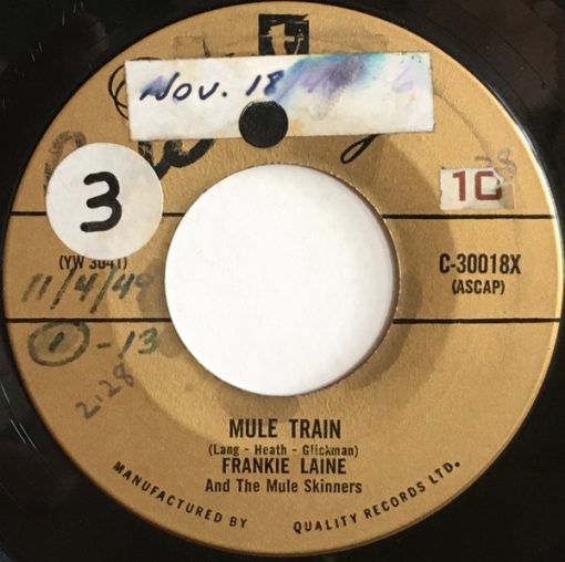 Frankie Laine - Mule Train / The Cry Of The Wild Goose (7", Single, RE) (Near Mint (NM or M-))