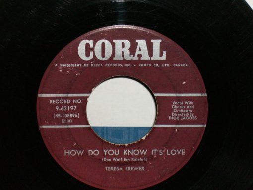 Teresa Brewer - How Do You Know It's Love (7", Single, Mono) (Very Good (VG))