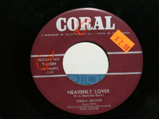 Teresa Brewer - Heavenly Lover / Fair Weather Sweetheart (7", Single, Mono) (Very Good (VG))