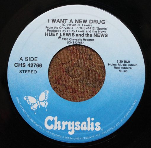 Huey Lewis & The News - I Want A New Drug (7", Single) (Near Mint (NM or M-))