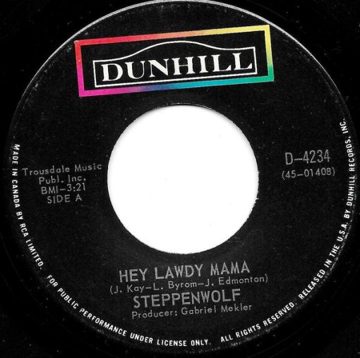 Steppenwolf - Hey Lawdy Mama (7", Single) (Near Mint (NM or M-))