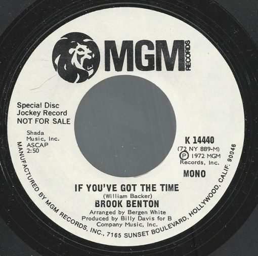 Brook Benton - If You've Got The Time  (7", Promo) (Very Good (VG))