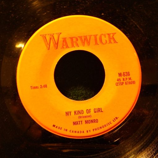 Matt Monro - My Kind Of Girl / This Time (7", Single) (Very Good Plus (VG+))