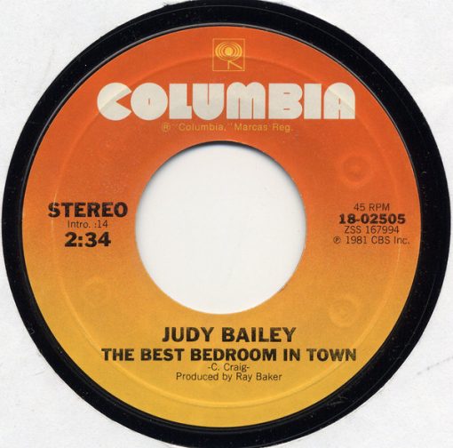 Judy Bailey (5) - The Best Bedroom In Town (7", Single) (Very Good Plus (VG+))