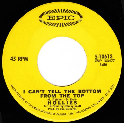 The Hollies - I Can't Tell The Bottom From The Top (7", Single) (Near Mint (NM or M-))