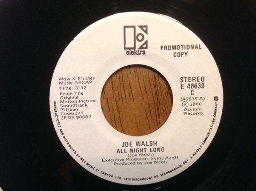 Joe Walsh  /  Gilley's "Urban Cowboy" Band - All Night Long / Orange Blossom Special / Hoedown (7", Single, Promo) (Near Mint (NM or M-))