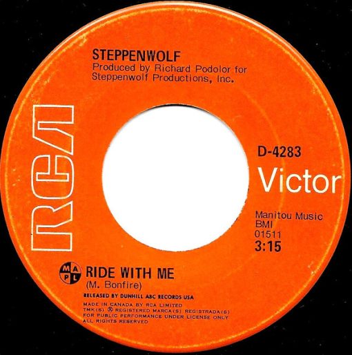 Steppenwolf - Ride With Me (7") (Near Mint (NM or M-))