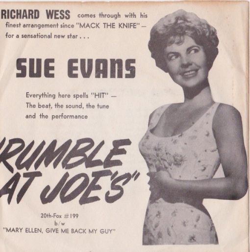 Sue Evans (5) - Rumble at Joe's (7", Single) (Very Good Plus (VG+))