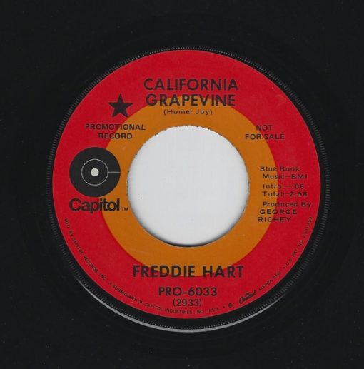 Freddie Hart - California Grapevine (7", Promo) (Very Good Plus (VG+))