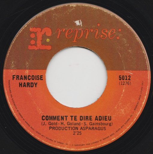 Françoise Hardy - Comment Te Dire Adieu / Etonnez-moi Benoit (7", Single) (Near Mint (NM or M-))