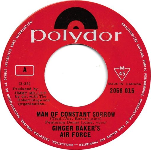 Ginger Baker's Air Force - Man Of Constant Sorrow / Doin' It (7") (Near Mint (NM or M-))