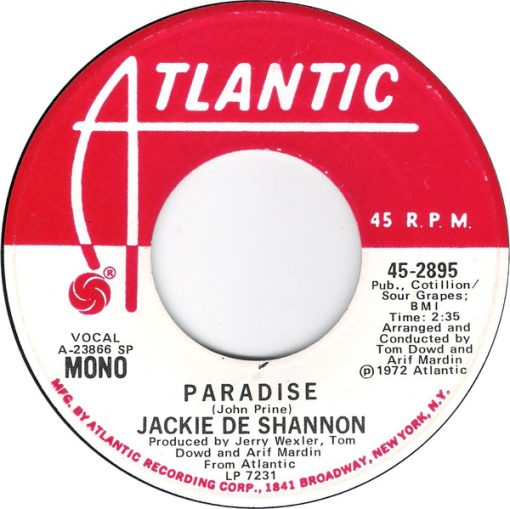 Jackie DeShannon - Paradise (7", Mono, Promo) (Very Good Plus (VG+))