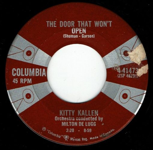 Kitty Kallen - The Door That Won't Open (7", Single) (Near Mint (NM or M-))