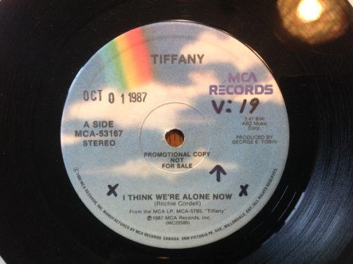 Tiffany - I Think We're Alone Now (7", Single, Promo) (Near Mint (NM or M-))