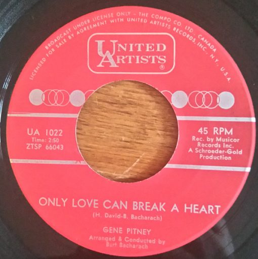 Gene Pitney - Only Love Can Break A Heart / If I Didn't Have A Dime (To Play The Jukebox) (7", Single) (Near Mint (NM or M-))