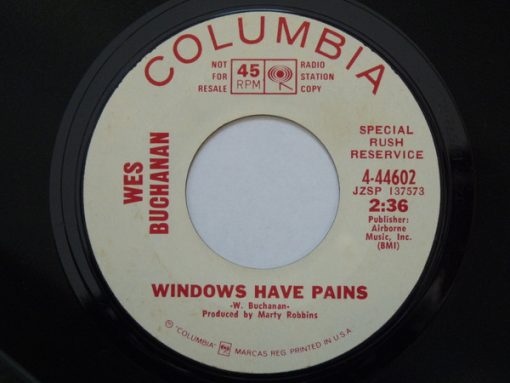 Wes Buchanan - Windows Have Pains (7", Single, Promo, Styrene) (Very Good Plus (VG+))