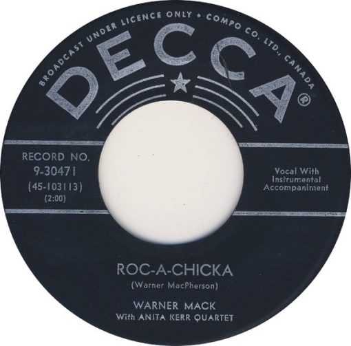 Warner Mack With The Anita Kerr Quartet - Roc-A-Chicka (7", Single) (Near Mint (NM or M-))