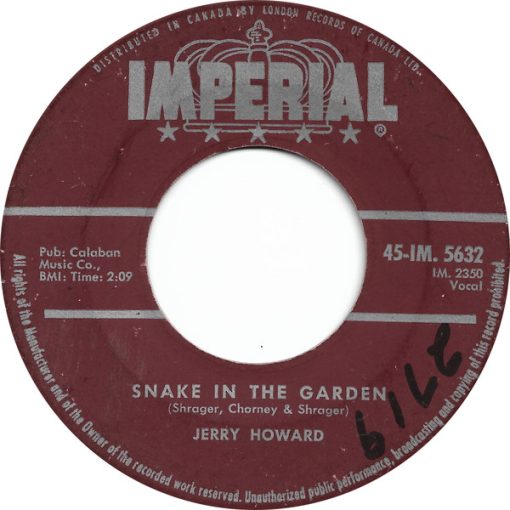 Jerry Howard - Snake In The Garden/Every Heartbeat (7", Single) (Very Good Plus (VG+))