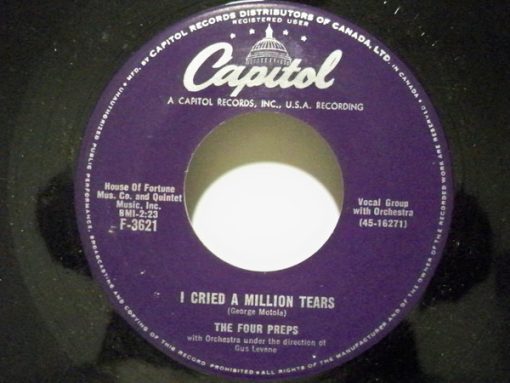 The Four Preps - I Cried A Million Tears / Moonstruck In Madrid (7", Single) (Very Good Plus (VG+))