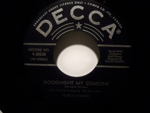 Felicia Sanders - Goodnight My Someone / Song Of Gervaise (7", Single) (Very Good Plus (VG+))