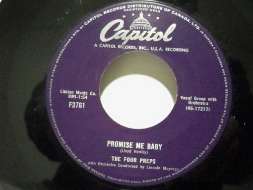 The Four Preps - Promise Me Baby / Again 'N' Again 'N' Again (7", Single) (Very Good (VG))