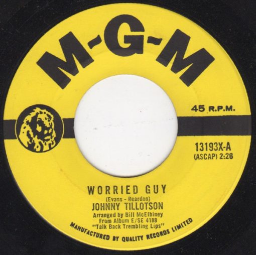 Johnny Tillotson - Worried Guy (7") (Very Good Plus (VG+))