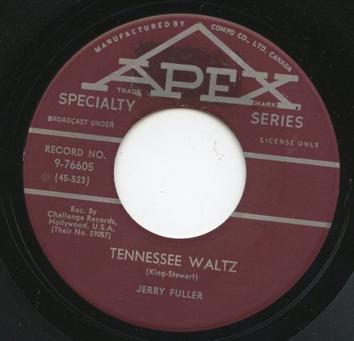 Jerry Fuller - Tennessee Waltz / Charlene (7", Single) (Very Good Plus (VG+))