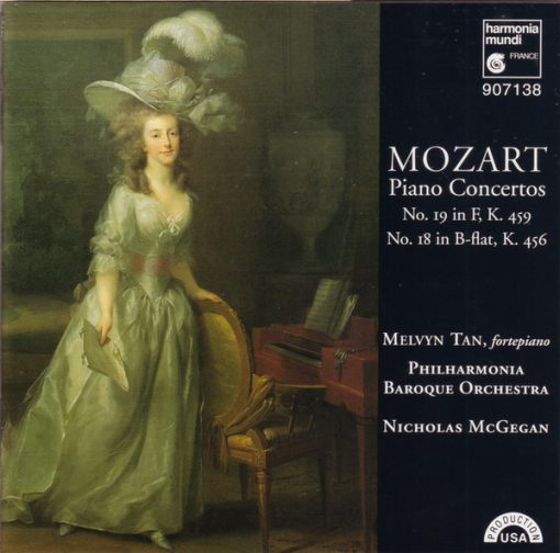 Wolfgang Amadeus Mozart, Melvyn Tan, Philharmonia Baroque Orchestra, Nicholas McGegan - Piano Concertos K. 456, K. 459 (CD) (Mint (M))