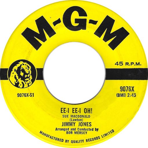 Jimmy Jones - Ee-I Ee-I Oh! Sue MacDonald / Itchin' For Love (7", Single) (Very Good Plus (VG+))