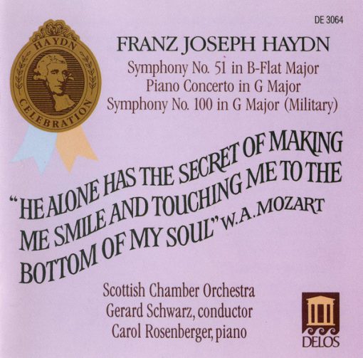 Joseph Haydn, Scottish Chamber Orchestra, Gerard Schwarz, Carol Rosenberger - Symphony No. 51 In B-Flat Major / Piano Concerto In G Major / Symphony No. 100 In G Major (Military) (CD) (Near Mint (NM or M-))