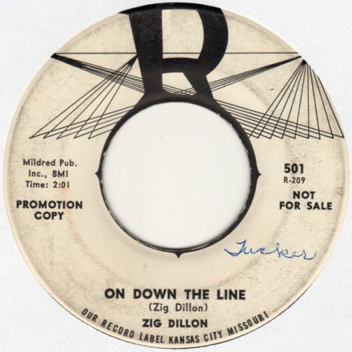 Zig Dillon - On Down The Line (7", Single, Promo) (Very Good Plus (VG+))