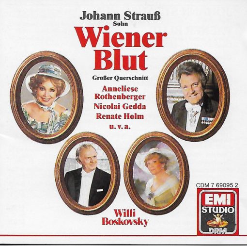 Johann Strauss Jr., Willi Boskovsky, Anneliese Rothenberger, Nicolai Gedda, Renate Holm - Wiener Blut (Großer Querschnitt) (CD, Album) (Near Mint (NM or M-))